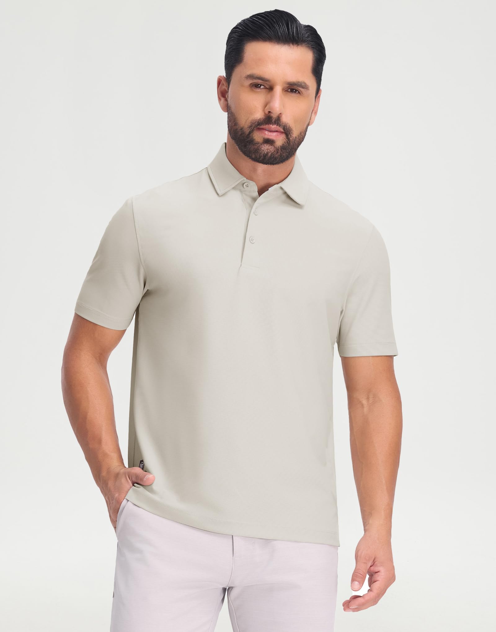 M MAELREG Golf Shirts for Men Dry Fit Waffle Textured Collared Short Sleeve Moisture Wicking Casual Sports Mens Polo Shirts