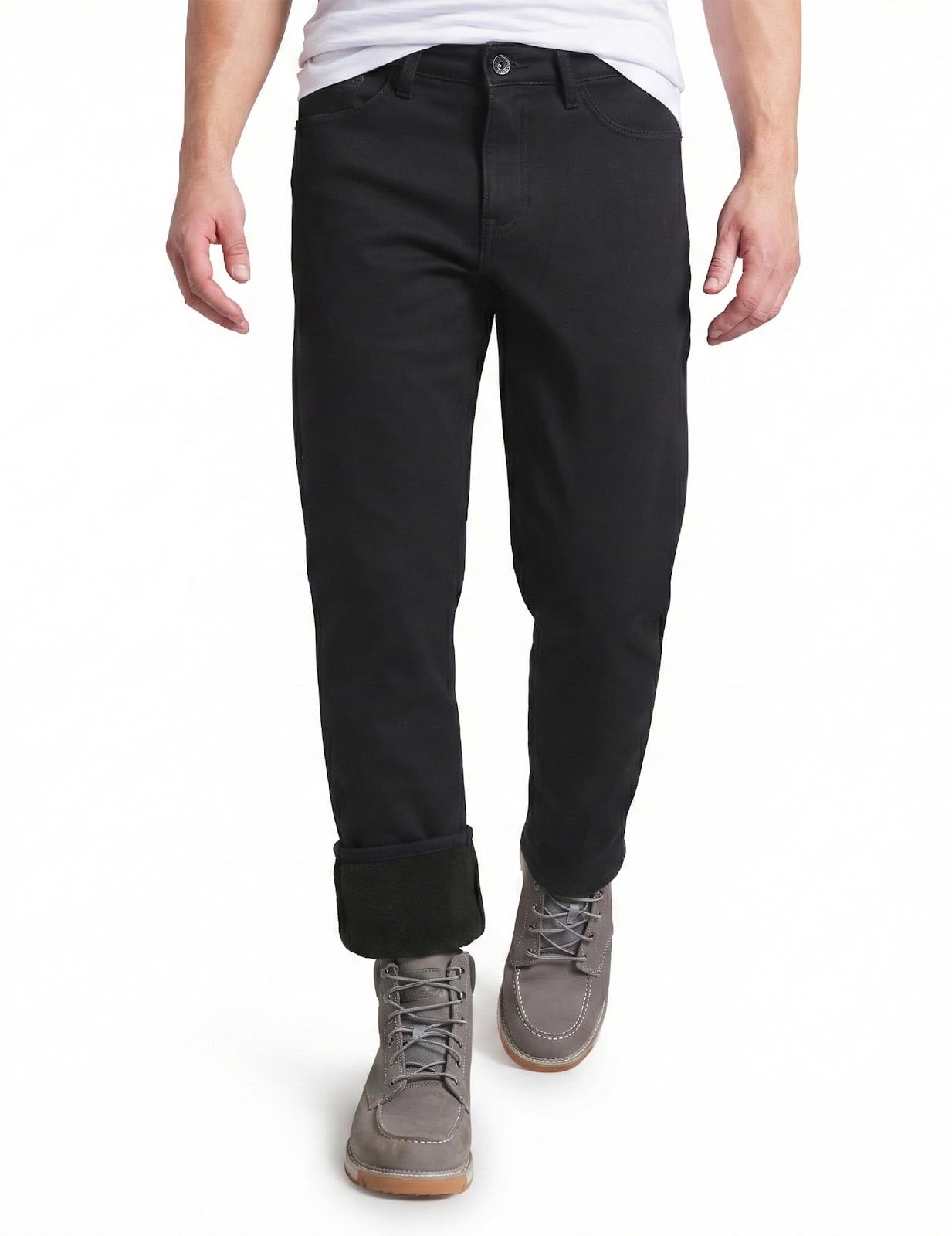 Weatherproof Vintage Fleece Lined Jeans Men - Regular Fit | Soft & Warm, Cold Weather Insulated Fleece Winter Pants for Men
