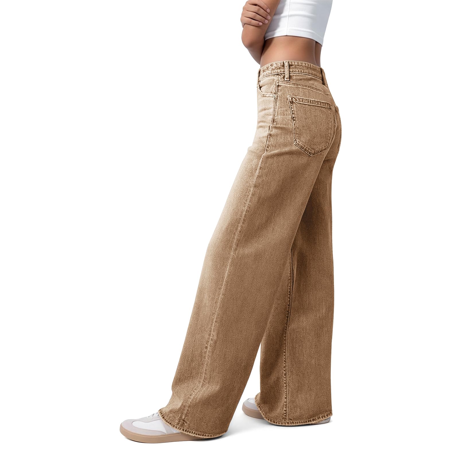 Women's Wide Leg Jeans High Waisted Baggy Straight Leg Loose Stretchy Casual Denim Pants