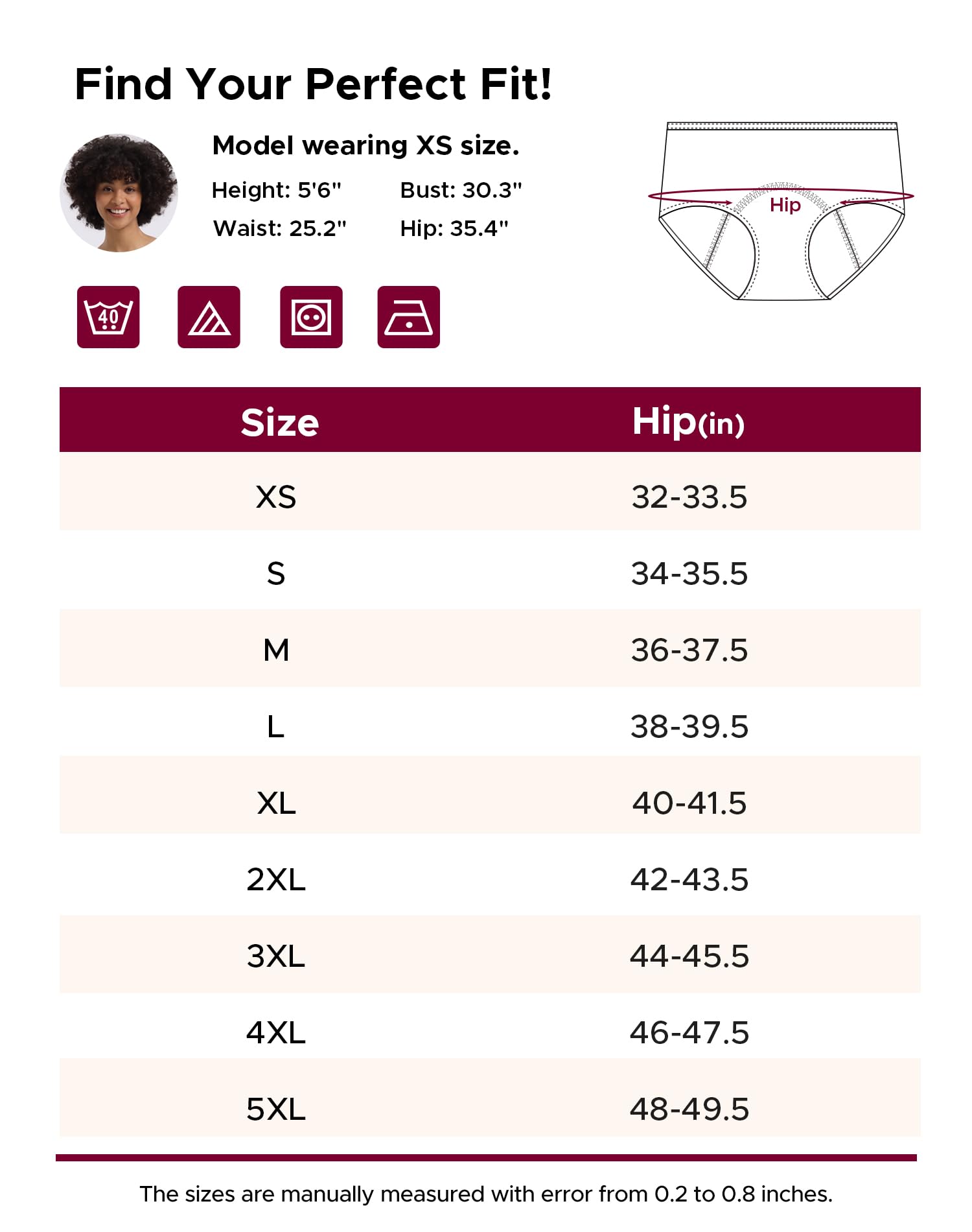 INNERSY Period Underwear for Women Teens Leak-Proof Menstrual Cotton Protective Hipster Panties 3-Pack