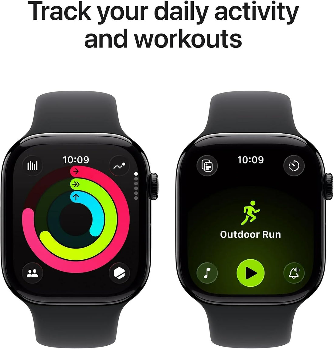 Apple Watch Series 11 [GPS+Cellular, 46mm] - Jet Black Aluminium Case with Black Sport Band, M/L (Renewed Premium)