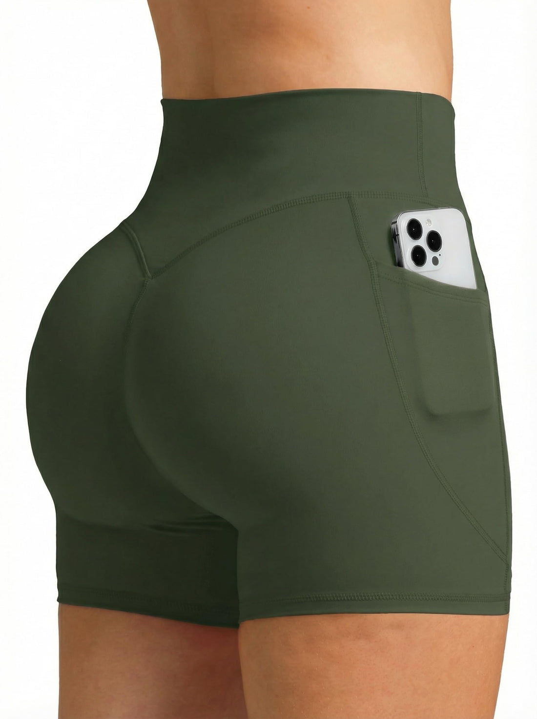 Olmlmt Biker Shorts Women 4.5" with Pockets High Waisted Spandex Yoga Workout Shorts