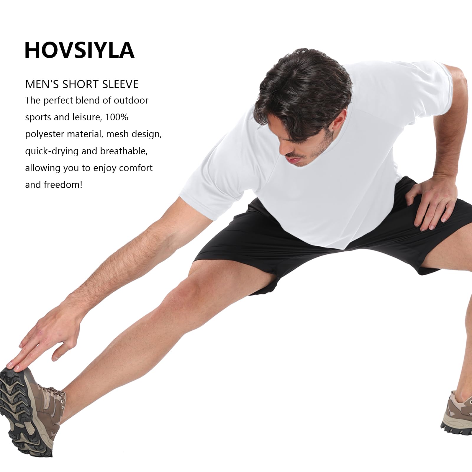 HovSiyla 1/5 Pack Running Shirts Men Sport Tops Dry Fit Gym Wicking Athletic T Shirts Breathable Cool Workout Shirts
