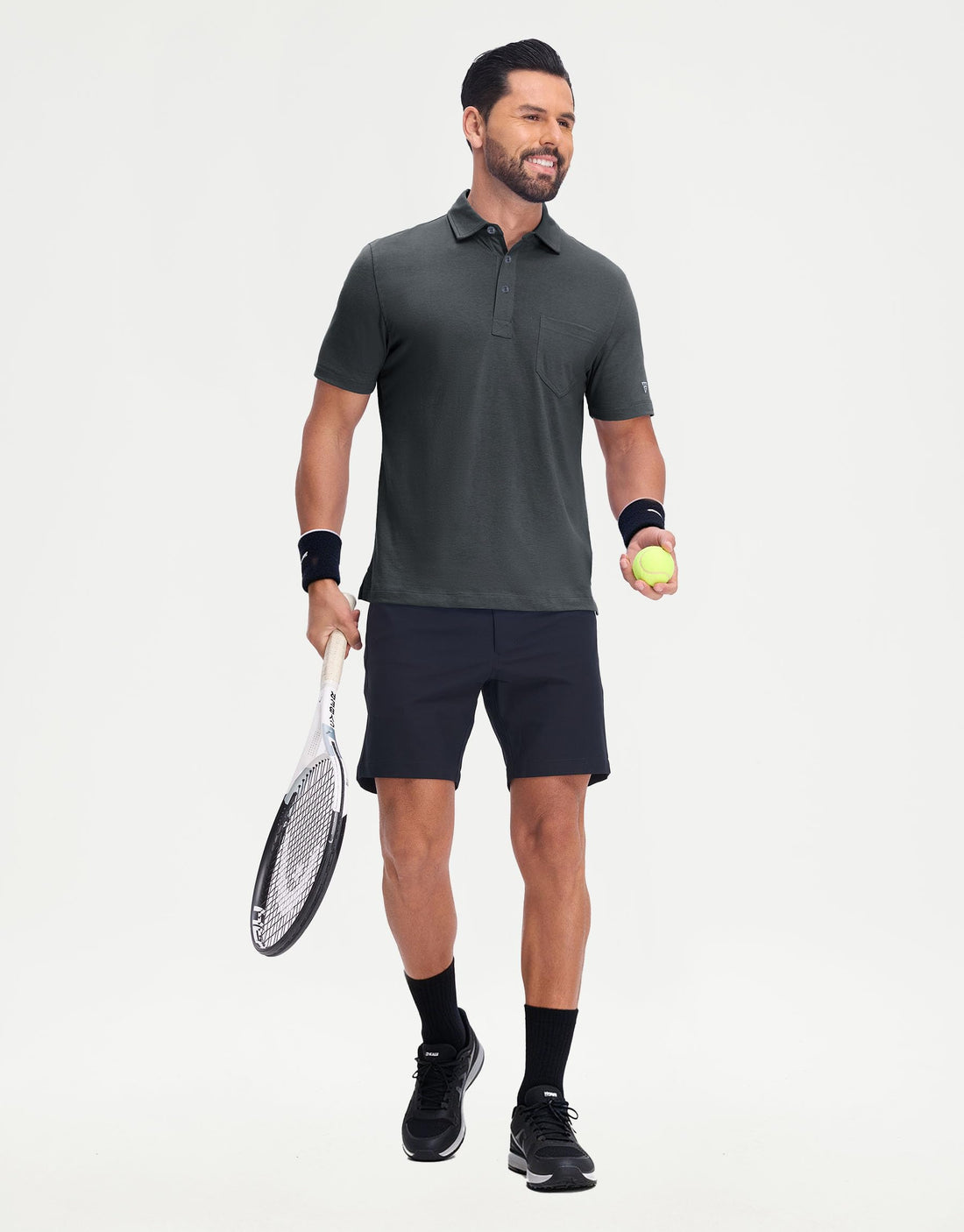 M MAELREG Mens Golf Shirts Short Sleeve Lightweight Soft Cotton Blend with Pocket Summer Casual Daily Wear