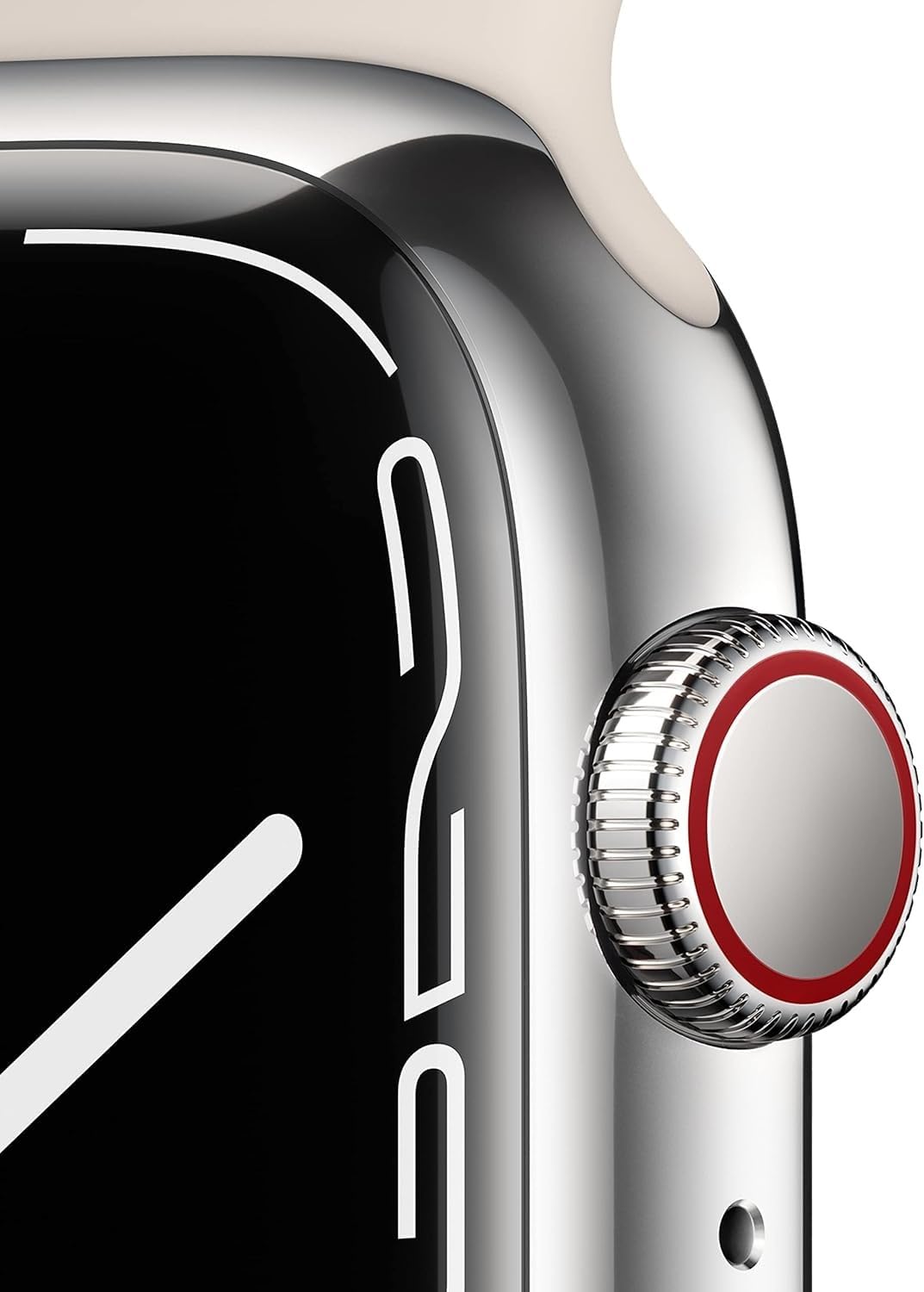 Apple Watch Series 7 (GPS, 41mm) Starlight Aluminum Case with Starlight Sport Band, Regular (Renewed)