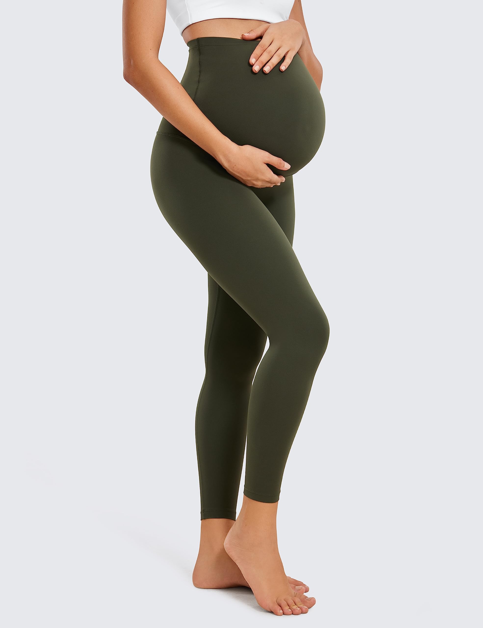 CRZ YOGA Maternity Leggings 25" | Butterluxe, Extremely Soft, Gentle Compression, Yoga, Super High Rise, U-shaped Belly, Pregnancy and Postpartum