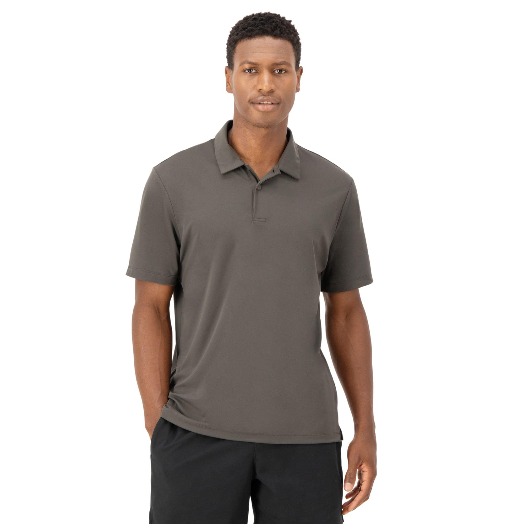 Hanes Men's Moves Performance Polo, Short Sleeve Polo Shirt for Men, Moisture-Wicking