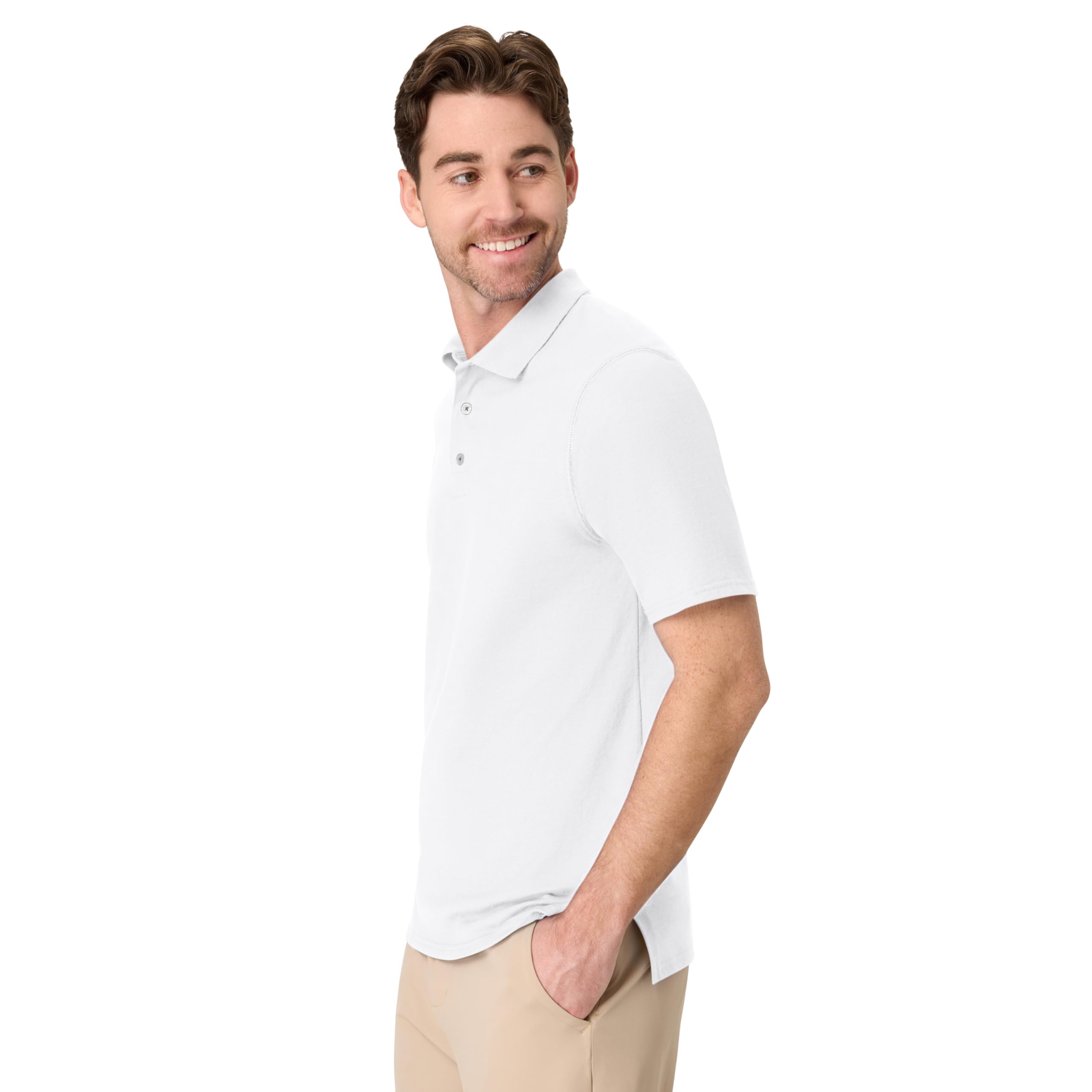 Hanes mens X-temp Performance Polo, Cotton Blend Sport Shirt for Men With Odor Control