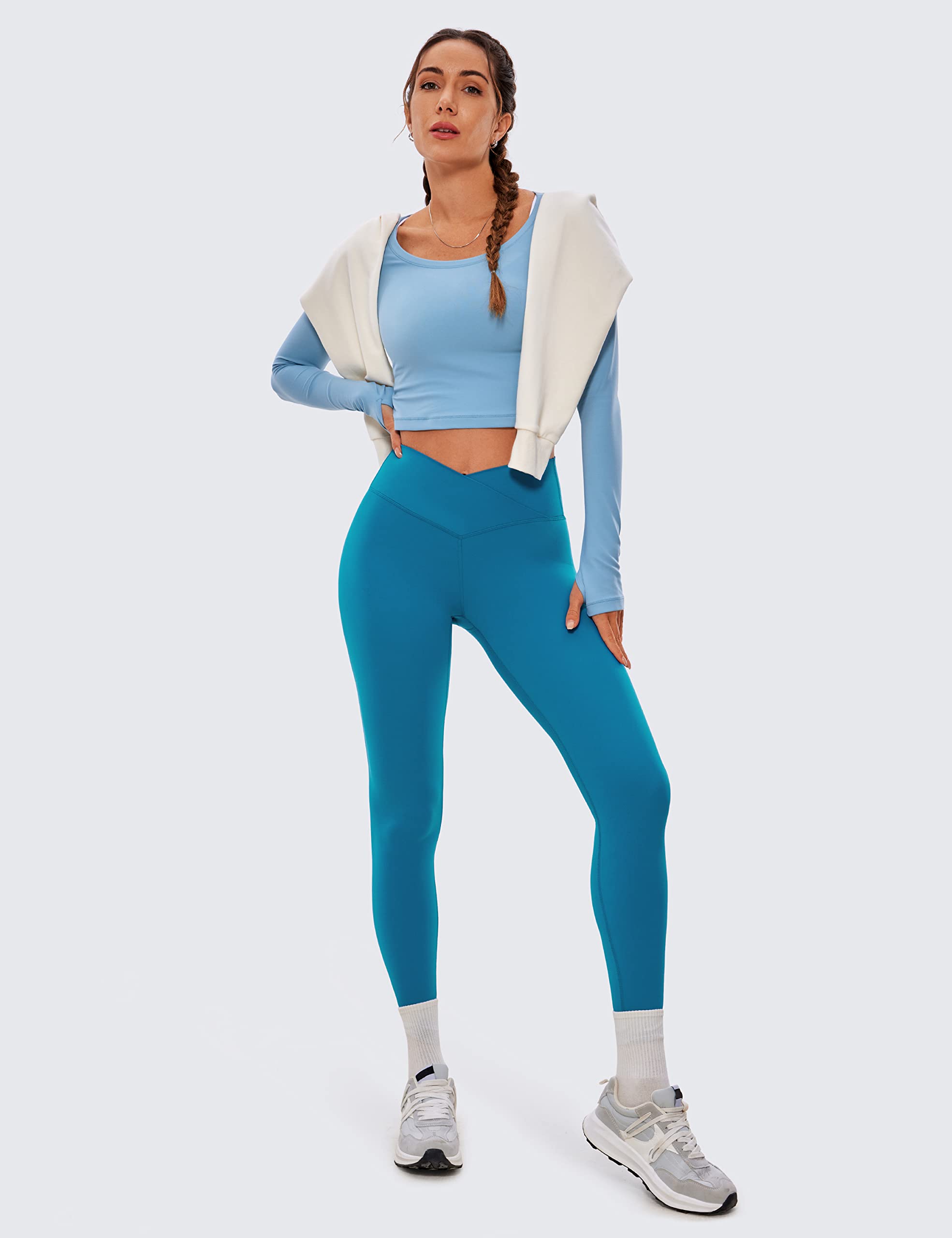 CRZ YOGA Crossover Waist Leggings 25"