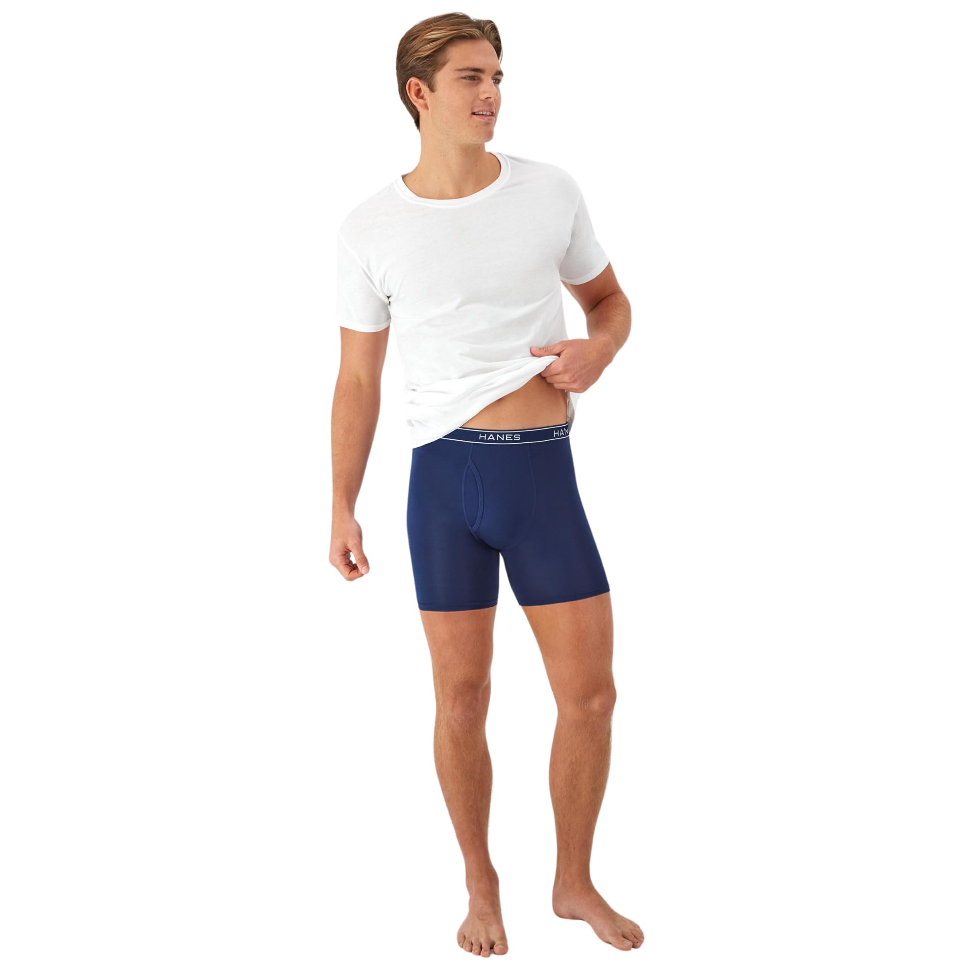 Hanes Men's Underwear Boxer Brief Pack, Performance Stretch Underwear, Moisture-wicking Boxer Briefs for Men, 6-pack
