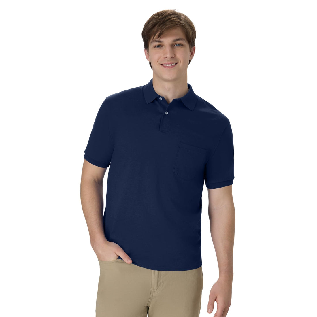 Hanes Men's Short Sleeve Jersey Pocket Polo (Pack of 2)