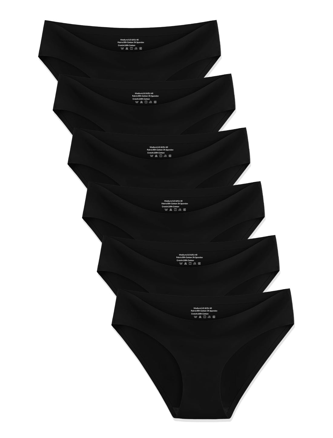 MISSWHO Seamless No Show Womens Underwear Bikini No Show Soft Comfortable Invisibles Briefs Low Rise Hipster Panties 6 Pack
