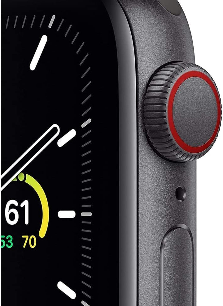 Apple Watch SE (GPS, 44mm) - Space Gray Aluminum Case with Black Sport Band (Renewed)