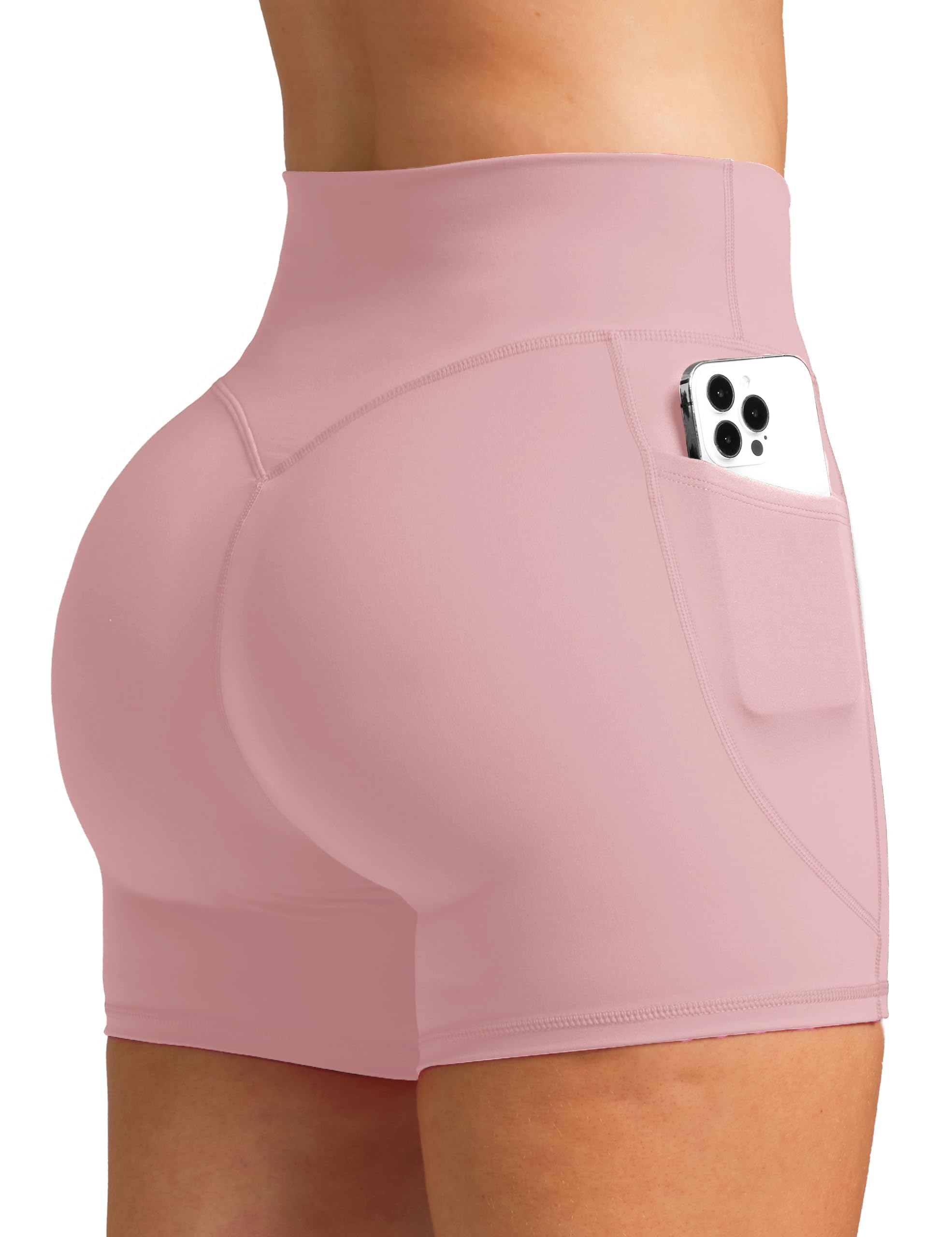 Olmlmt Biker Shorts Women 4.5" with Pockets High Waisted Spandex Yoga Workout Shorts