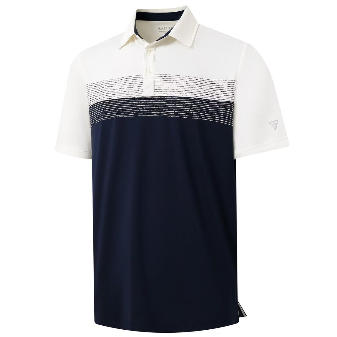 M MAELREG Golf Shirts for Men Dry Fit Performance Chest Print Color Block Moisture Wicking Casual Short Sleeve Polo Shirts