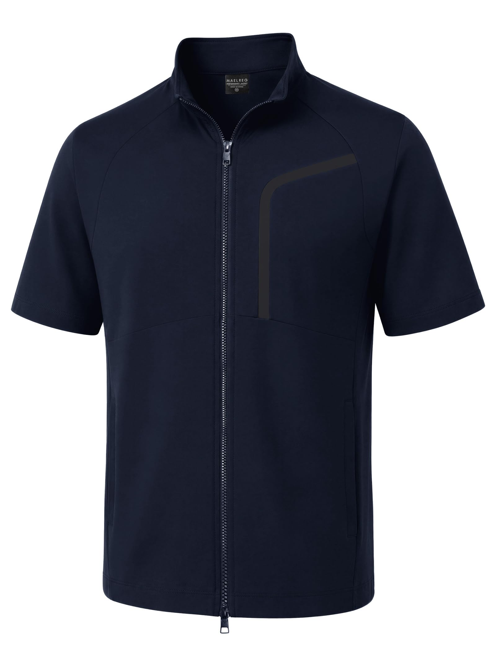 M MAELREG Short Sleeve Golf Jackets for Men with Full Zipper Lightweight UPF50+ Hiking Vests For Men with Button Pockets
