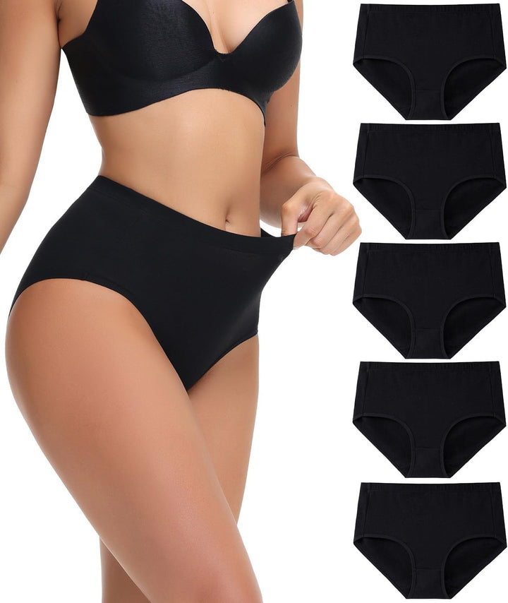 wirarpa Women's Cotton Underwear Full Coverage Cotton Briefs 5 Pack