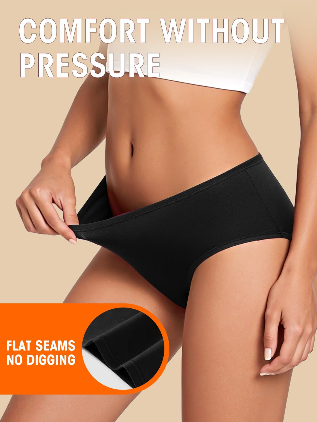 Cotton Hipster Panties Women: 6-Pack Soft Full Coverage Mid Rise Underwear for Everyday Comfort
