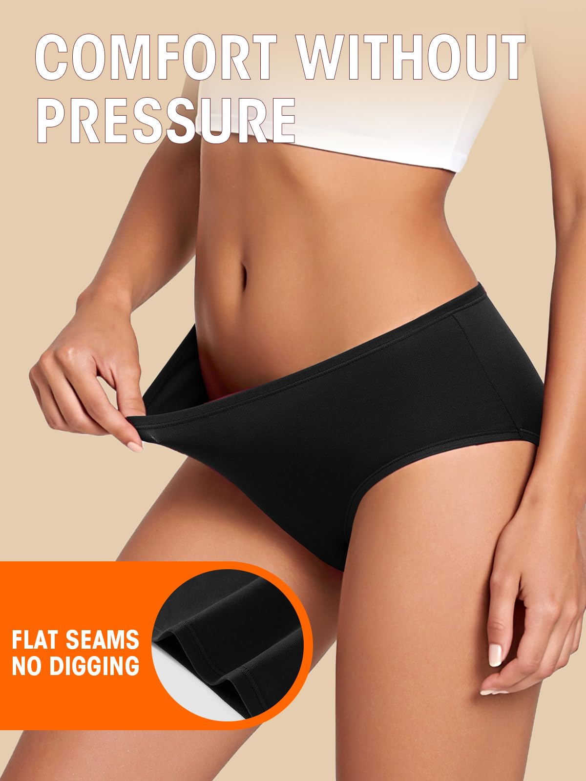Cotton Hipster Panties Women: 6-Pack Soft Full Coverage Mid Rise Underwear for Everyday Comfort