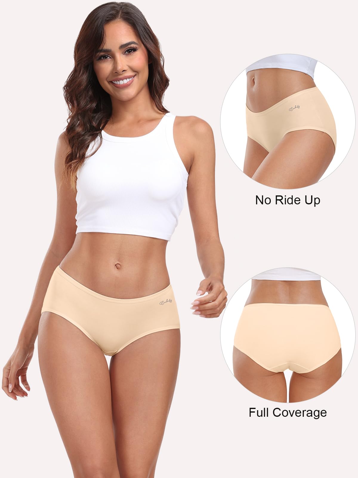 coskefy Womens Underwear Cotton Hipster Panties,Low Rise Breathable,6 Pack