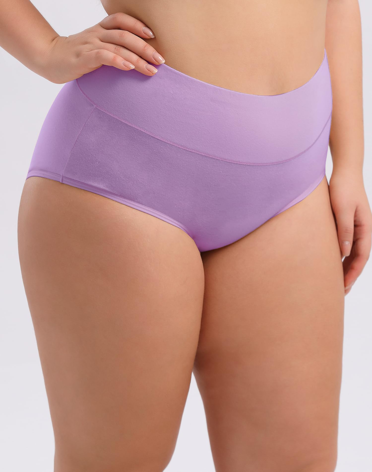 INNERSY Women's Plus Size XL-6XL Cotton Underwear High Waisted Briefs Panties 4-Pack