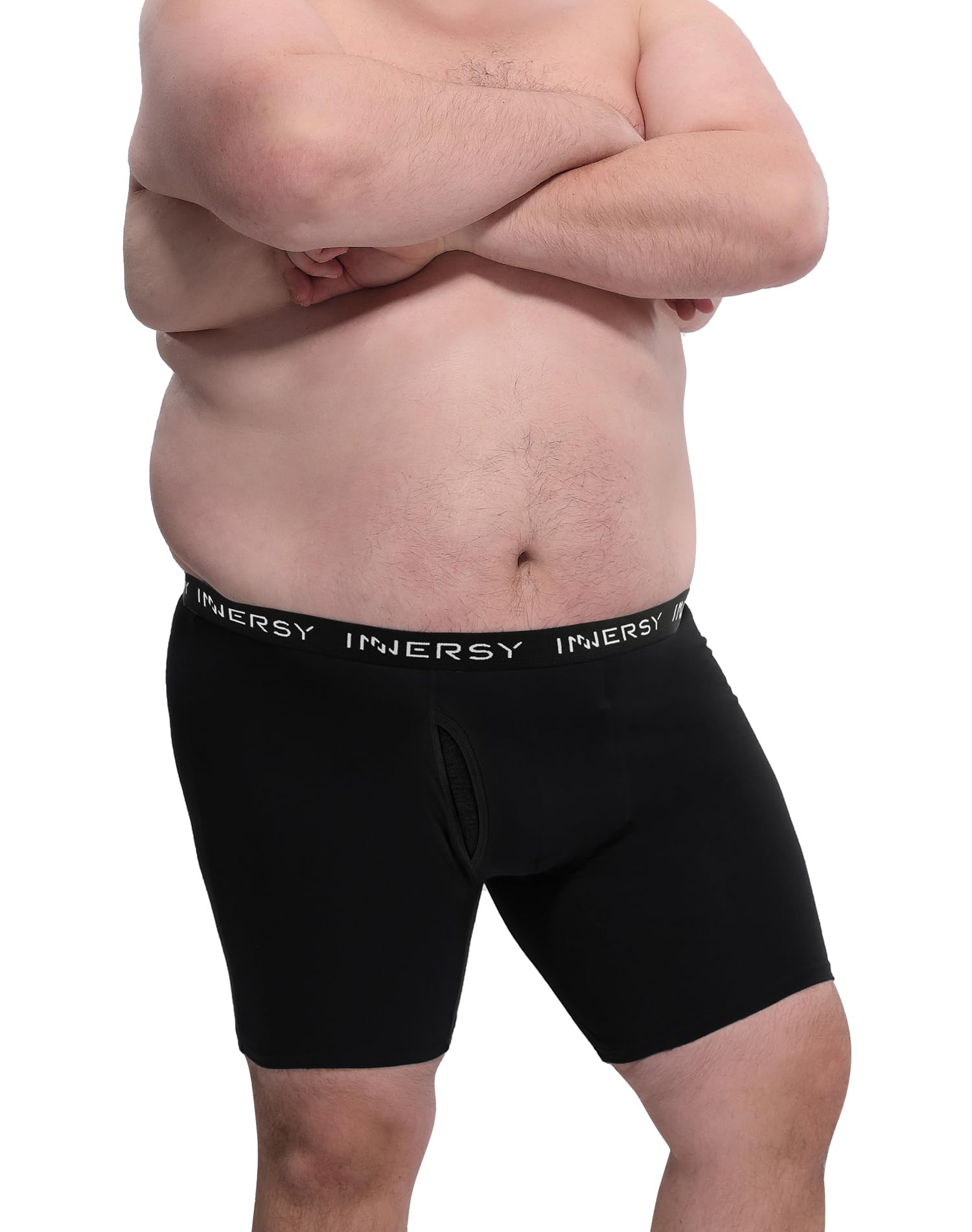 INNERSY Men's Big and Tall Boxer Briefs Cotton Moisture Wicking Underwear 4-Pack