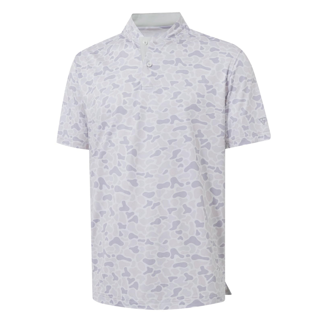 M MAELREG Golf Shirts for Men Collarless Performance Dry Fit Stretch Henley Casual Printed Mens Polo Shirts Short Sleeve