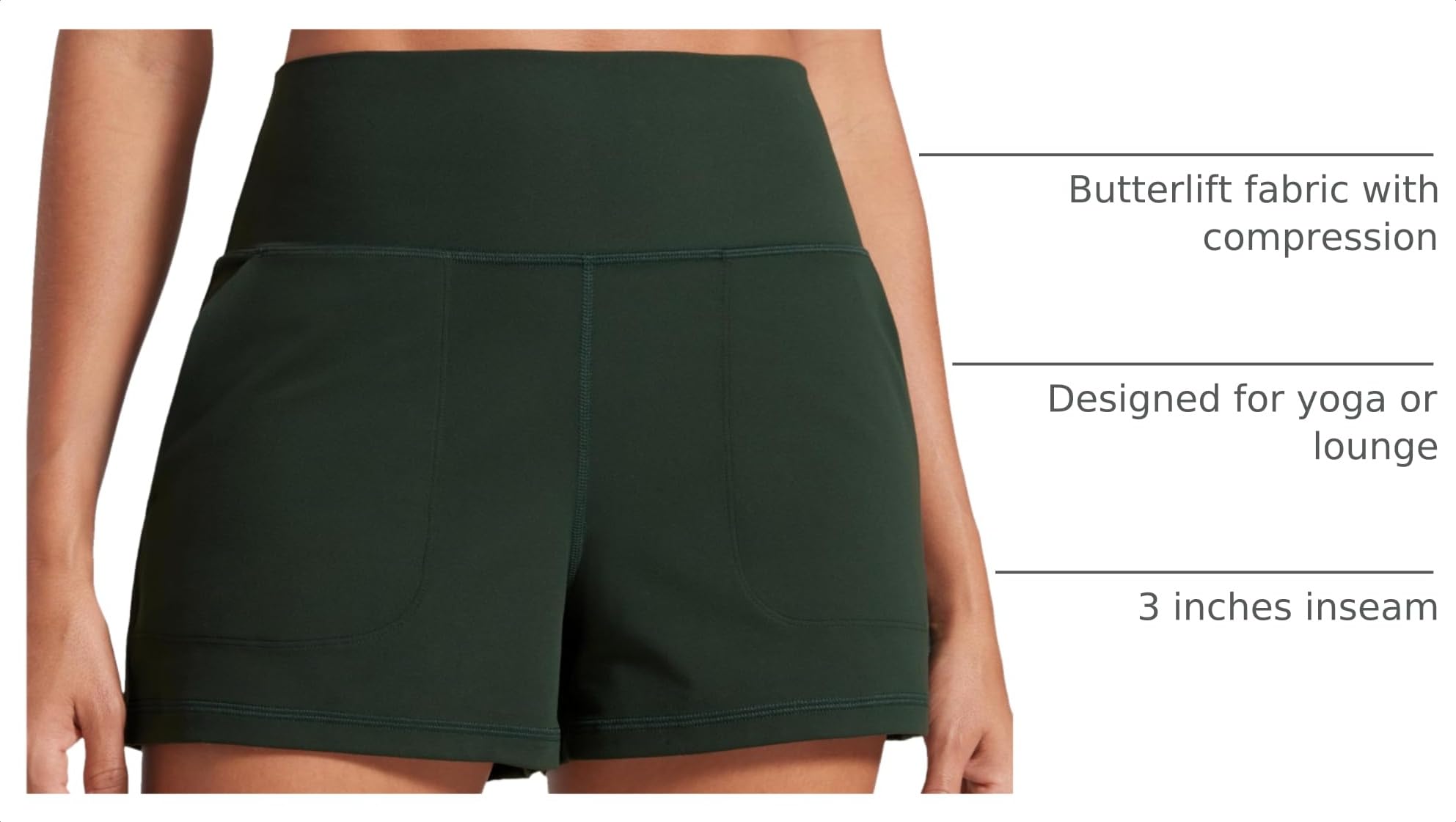 CRZ YOGA Butterlift Linerless Shorts 3" | High Waisted, Buttery Soft, Comfy, Yoga, Casual, Pockets, for Women
