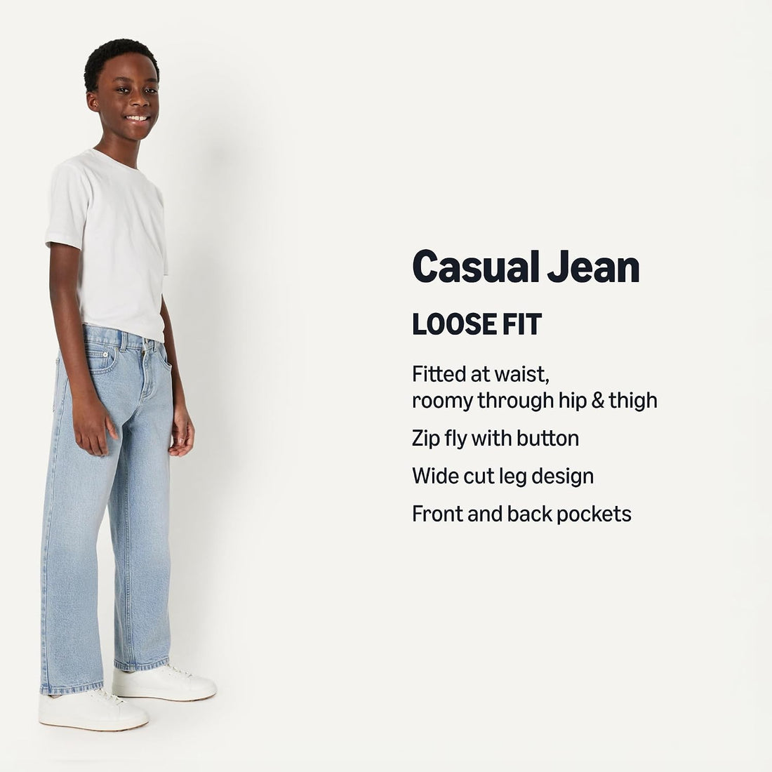 Amazon Essentials Boys' Medium Stretch Loose Jean