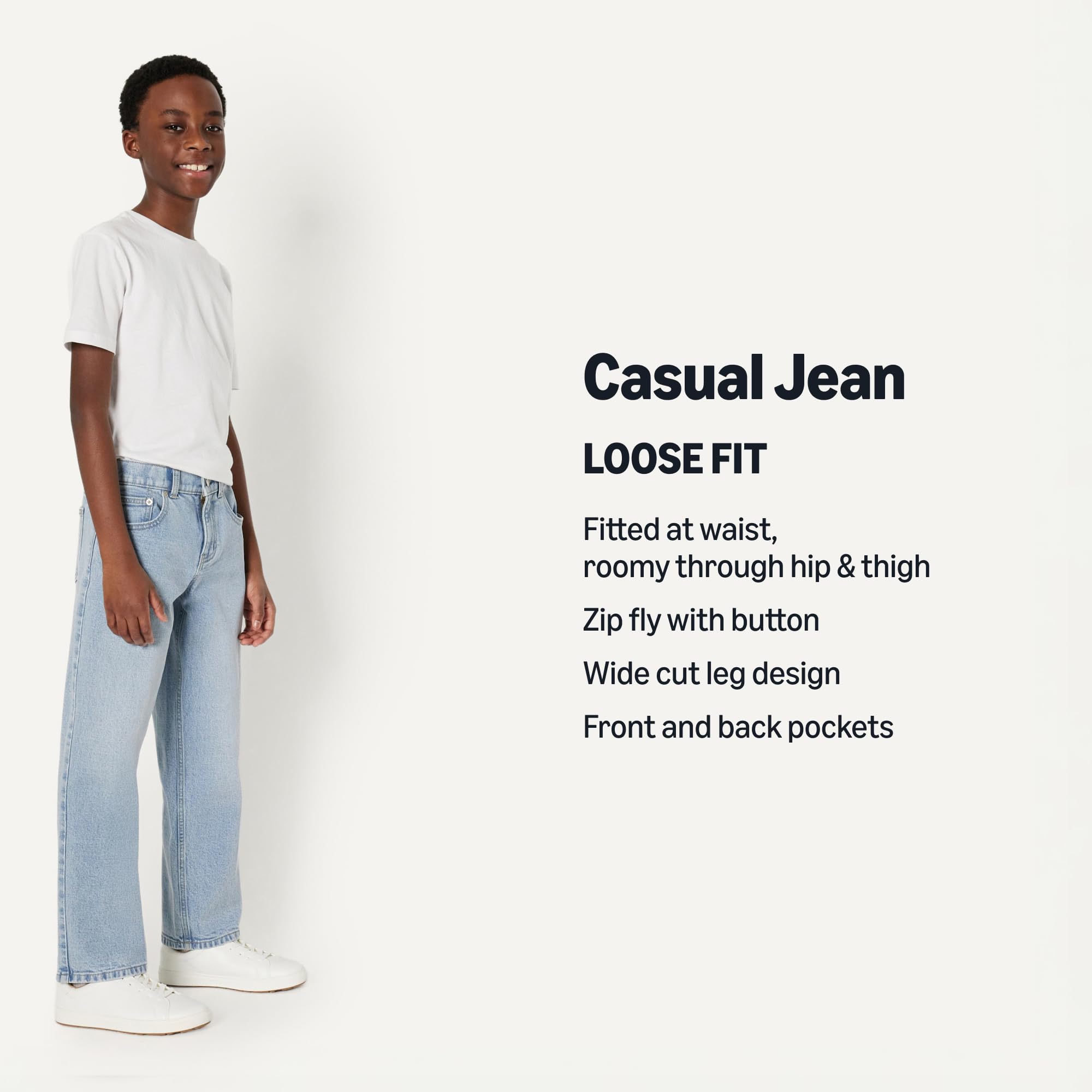 Amazon Essentials Boys' Medium Stretch Loose Jean