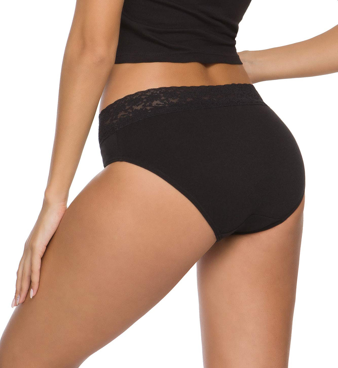Wealurre Cotton Panties for Women Bikini Underwear Hipster Underpants Lace Briefs Pack