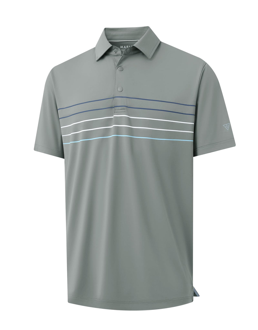 M MAELREG Mens Golf Shirts Short Sleeve Chest Print Stripe Moisture Wicking Dry Fit Casual Collared Mens Polo Shirts