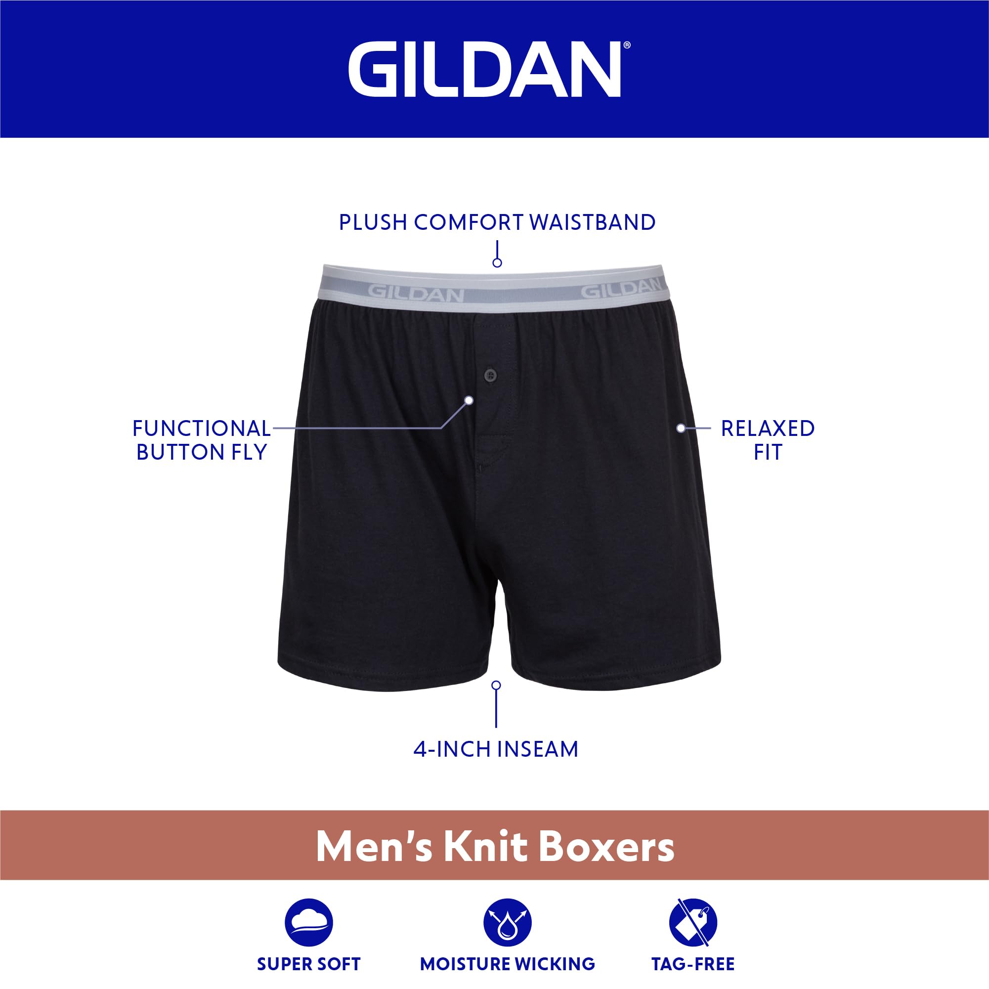 Gildan Men's Underwear Boxers, Multipack