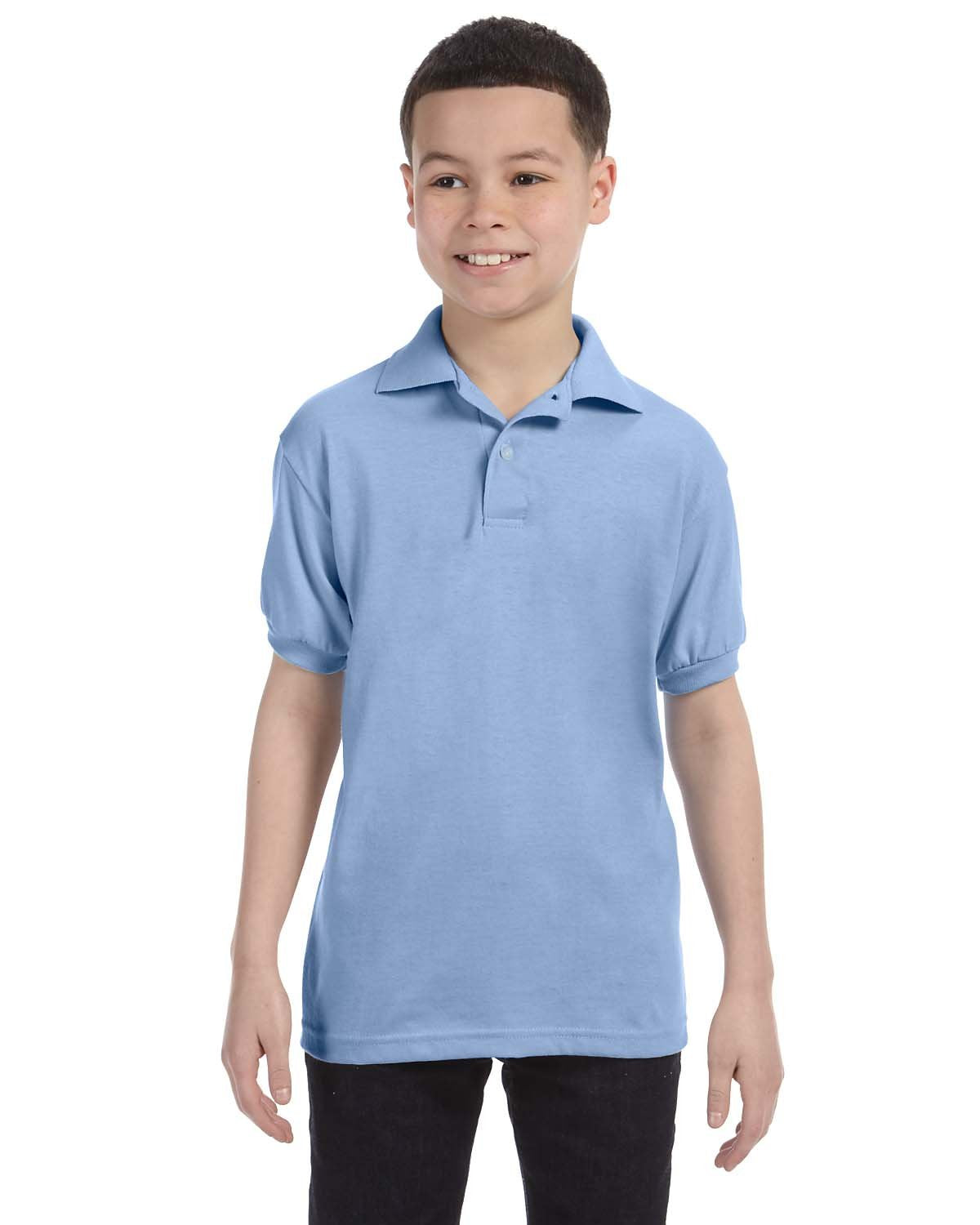 Hanes Boys' Short Sleeve Eco Smart Jersey Polo