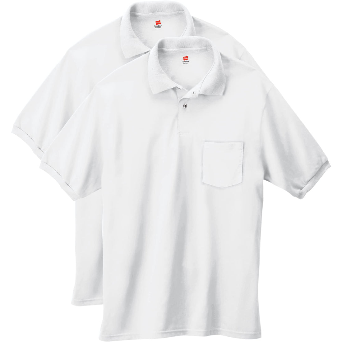 Hanes Men's Short Sleeve Jersey Pocket Polo (Pack of 2)
