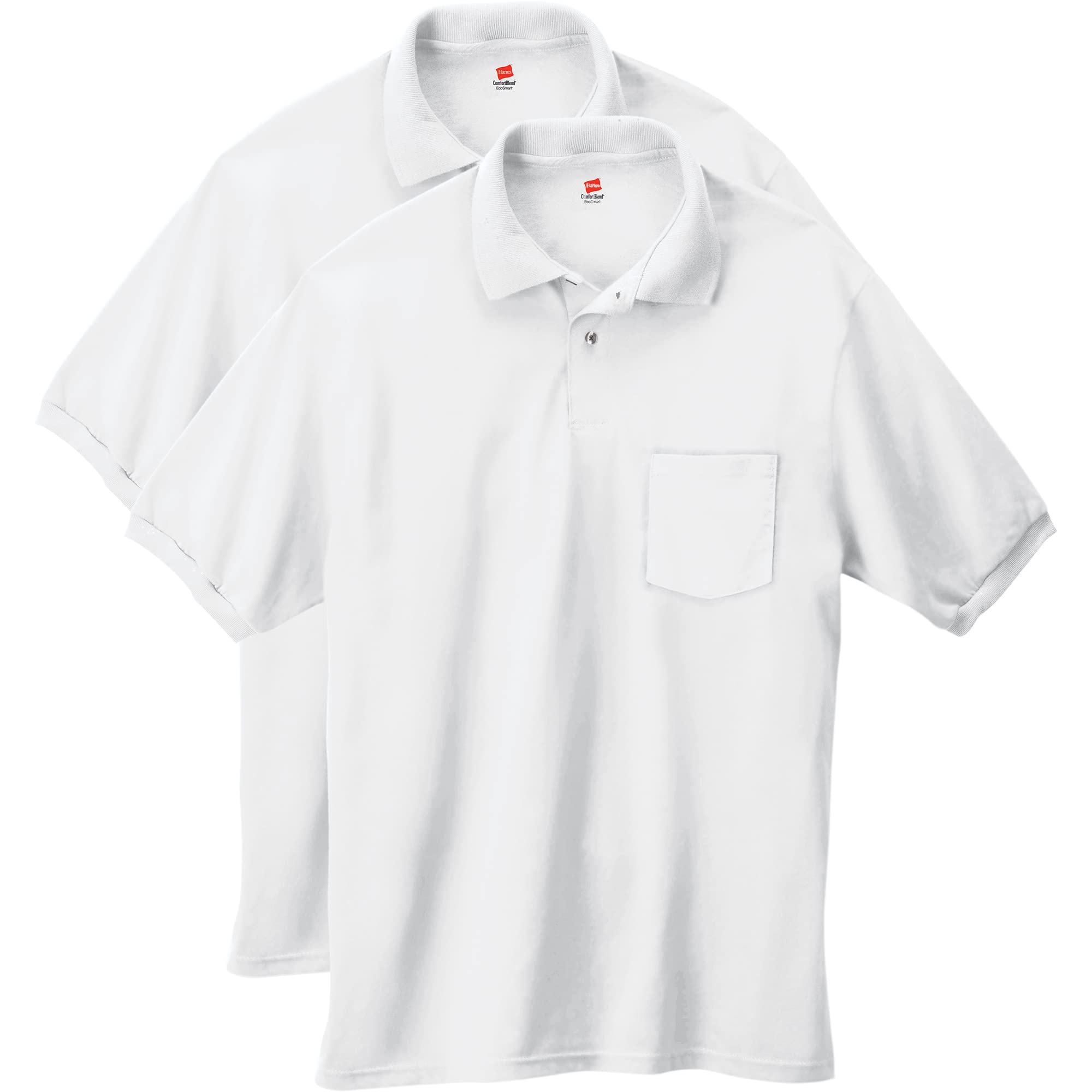 Hanes Men's Short Sleeve Jersey Pocket Polo (Pack of 2)