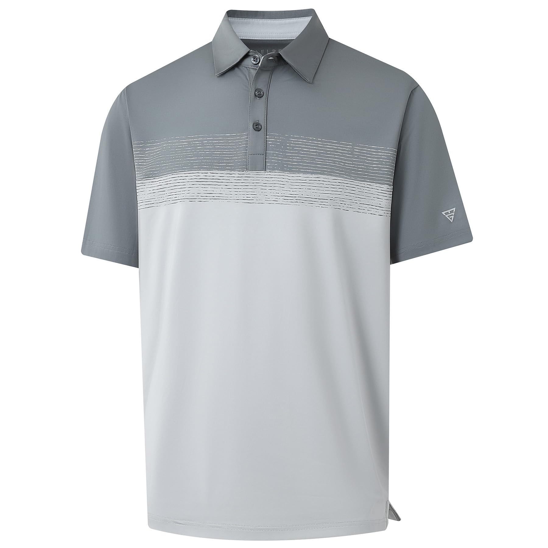 M MAELREG Golf Shirts for Men Dry Fit Performance Chest Print Color Block Moisture Wicking Casual Short Sleeve Polo Shirts