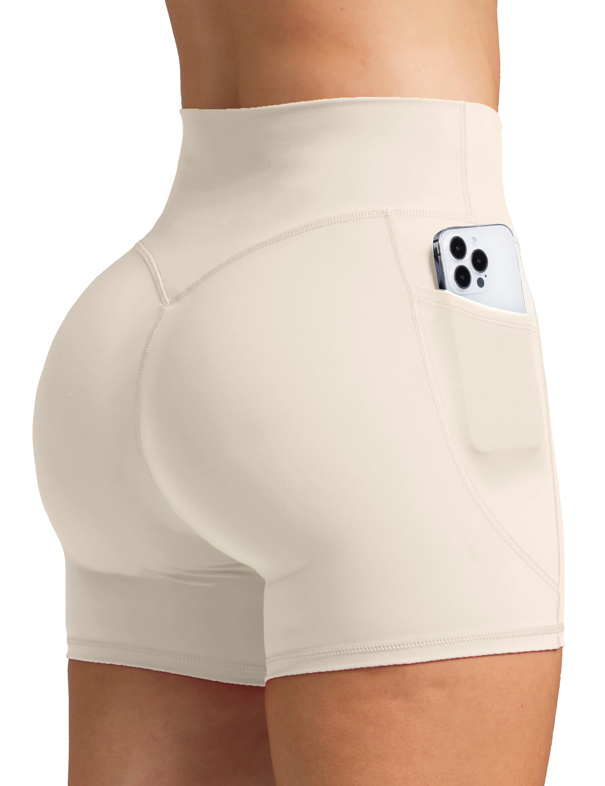 Olmlmt Biker Shorts Women 4.5" with Pockets High Waisted Spandex Yoga Workout Shorts