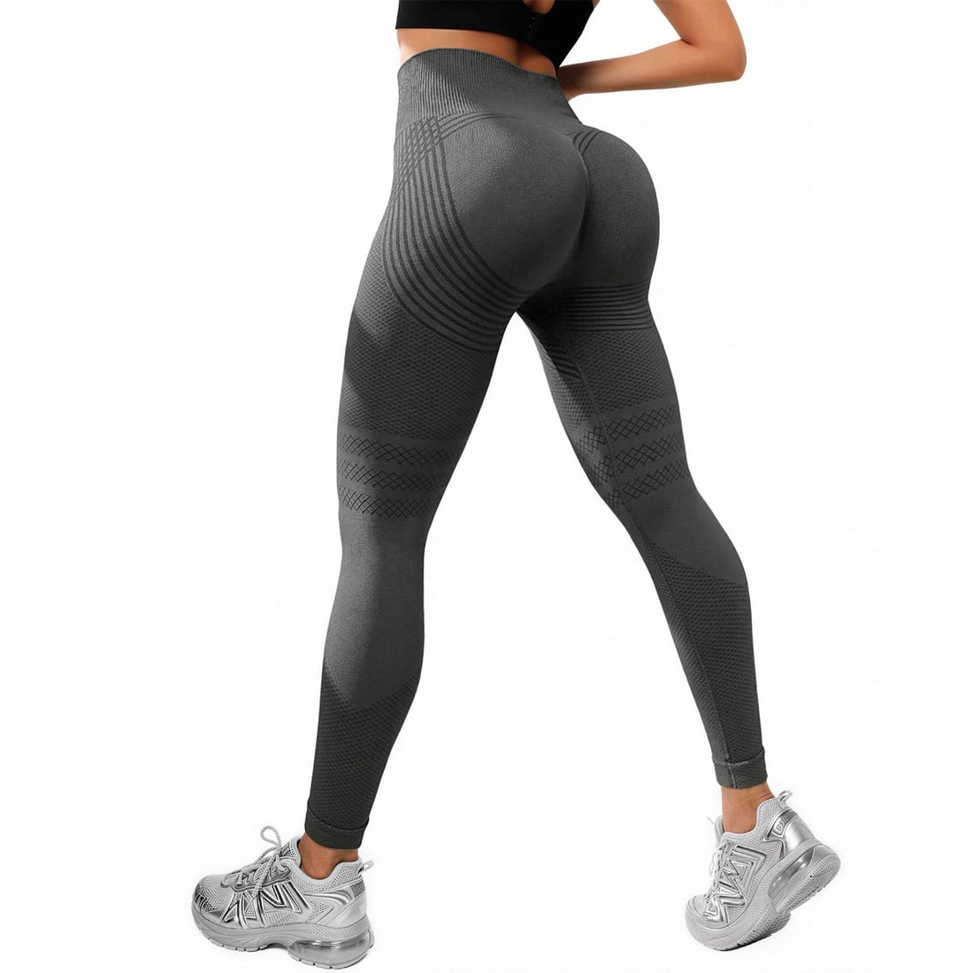 VOYOCUGE Anti Cellulite Compression 3D Leggings Women Butt Lifting Tummy Control with Resistance Bands for Yoga Workout Pants