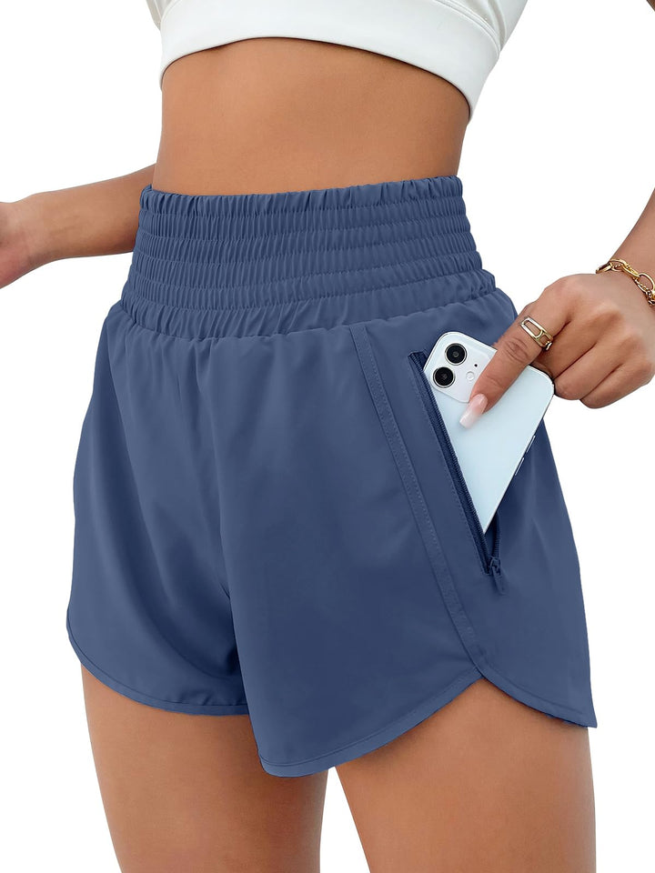 BMJL Women's Athletic Shorts High Waisted Running Short Pocket 2.5" Sporty Shorts Gym Workout Shorts