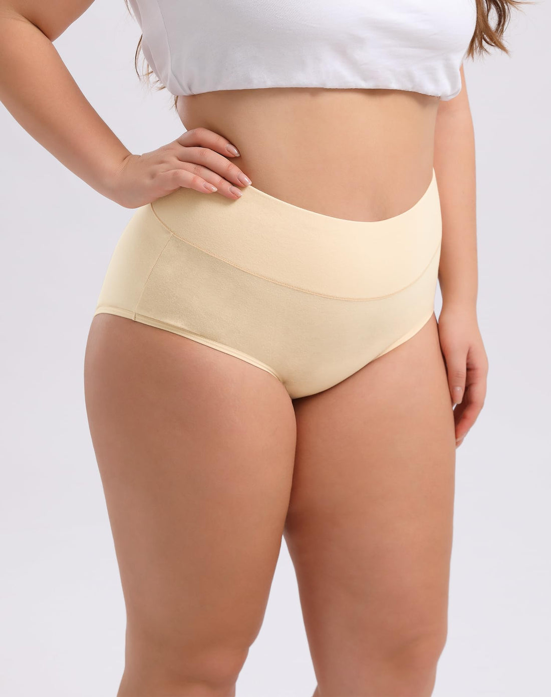 INNERSY Women's Plus Size XL-6XL Cotton Underwear High Waisted Briefs Panties 4-Pack