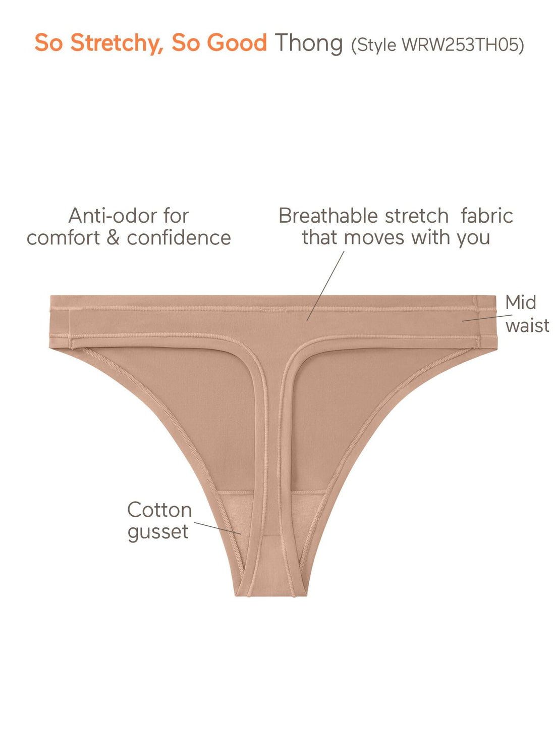 Warner's womens Warners Women's So Stretchy, So Good Thong Panty Wrw253th05