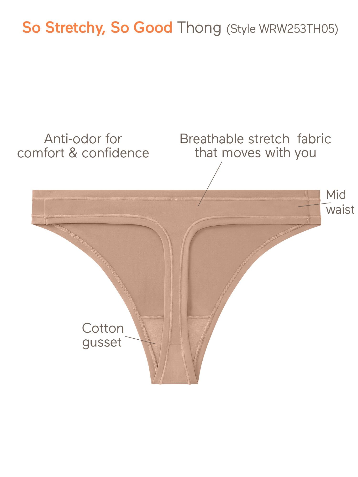 Warner's womens Warners Women's So Stretchy, So Good Thong Panty Wrw253th05
