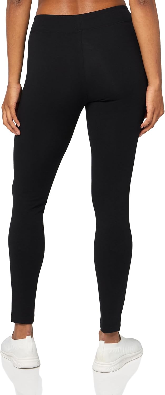 L'eggs Casual Women's Cotton Leggings for All Day Wear, Premium Blend, Stretchy Comfort Waistband, Black
