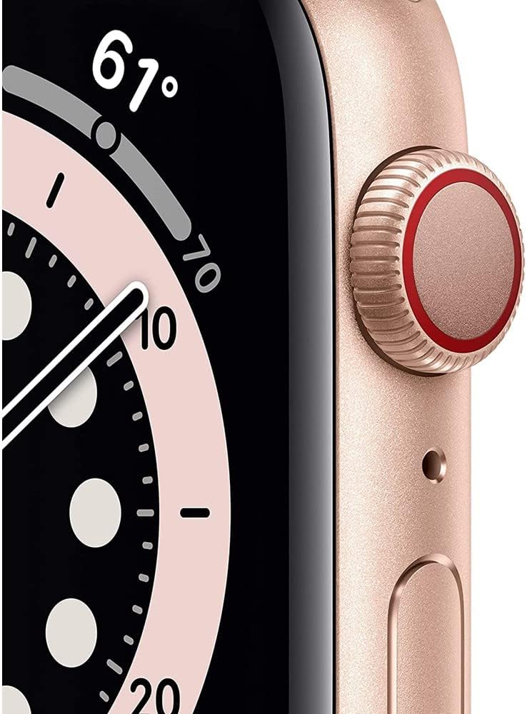 Apple Watch Series 6 (GPS + Cellular, 40mm) - Gold Aluminum Case with Pink Sand Sport Band (Renewed)
