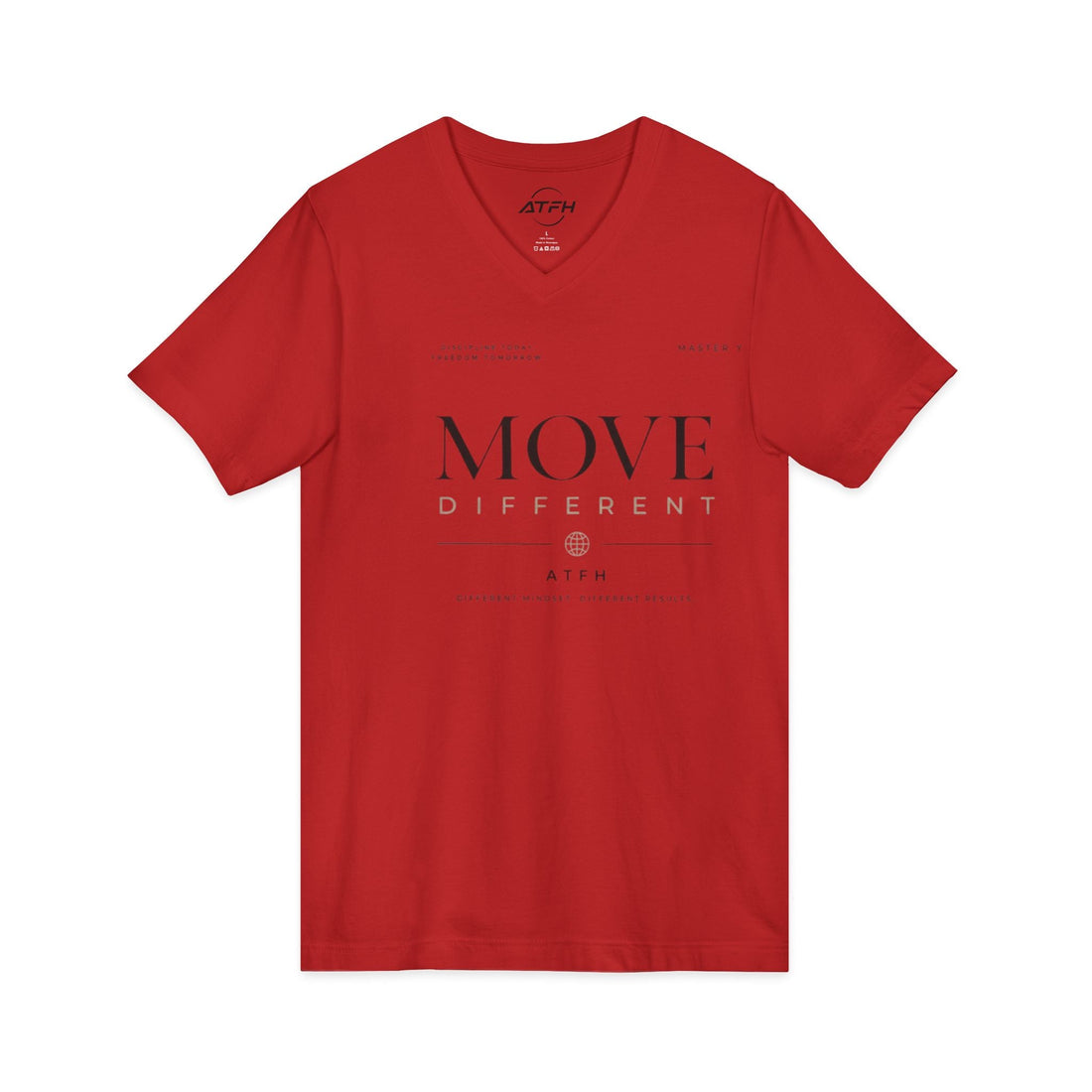 Move Different V-Neck Tee — Minimal Motivational Graphic Shirt Printify
