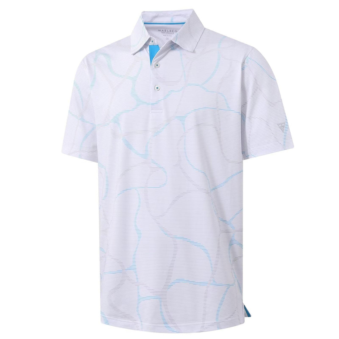 M MAELREG Mens Golf Shirt Short Sleeve Dry Fit Print Moisture Wicking Performance Patterns Collared Polo Shirt
