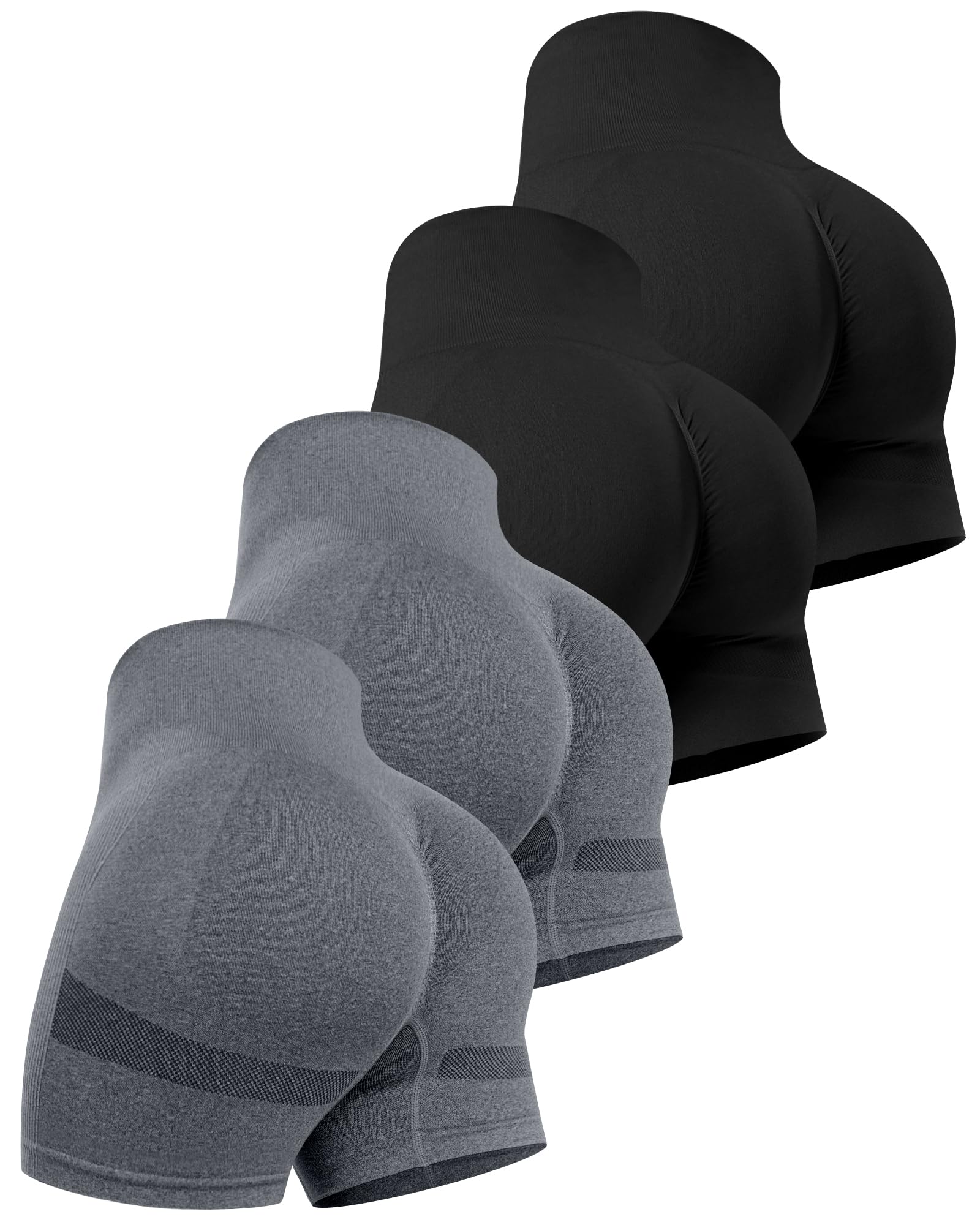 CHRLEISURE Workout Shorts Sets for Women, High Waisted Gym Butt Lifting Scrunch Butt Seamless Shorts