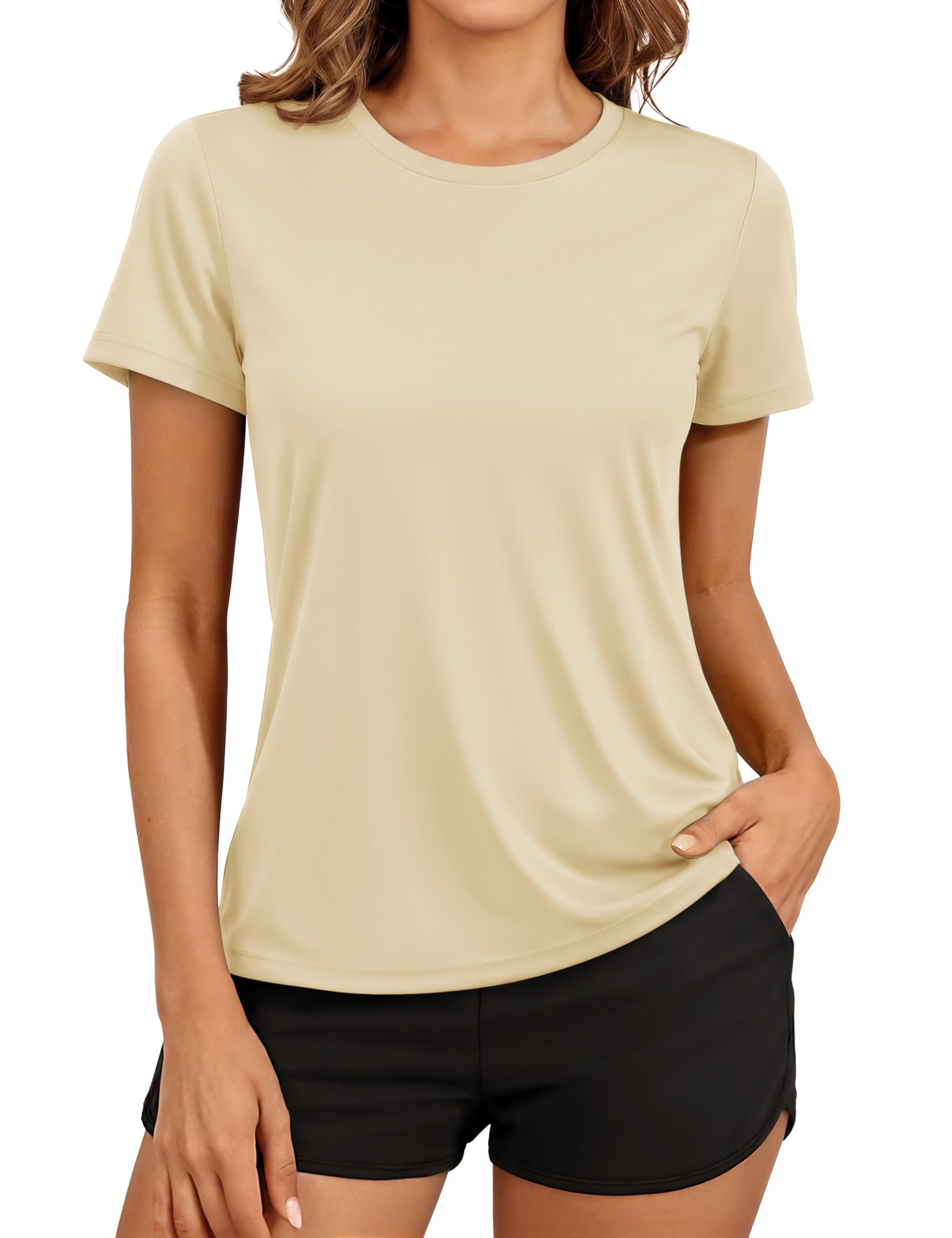 TACVASEN Women's Short Sleeve Workout Shirts UPF 50+ Sun Protection Quick Dry Athletic Tops for Running Gym Tee
