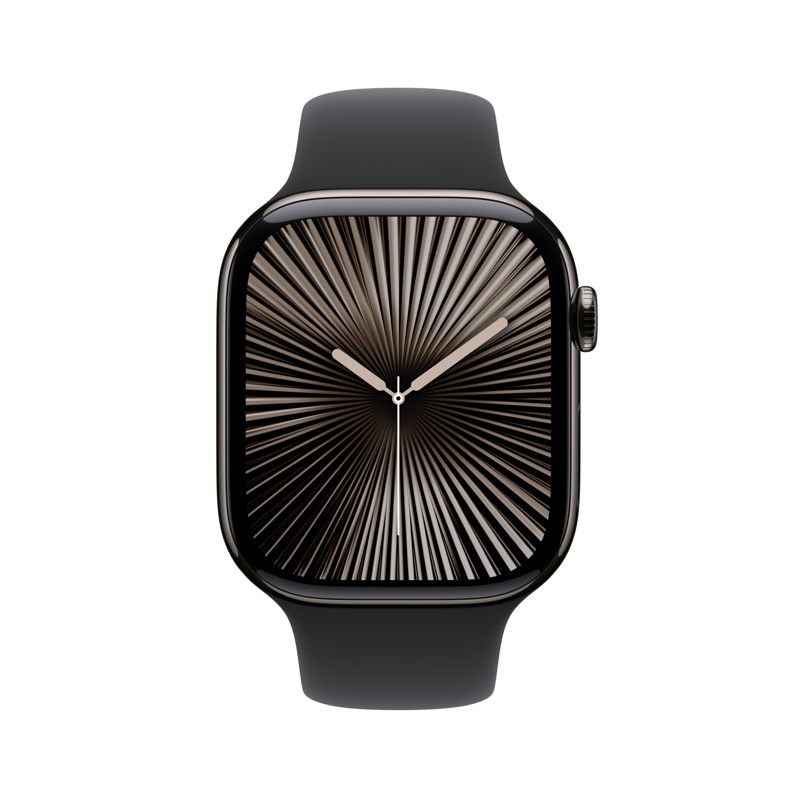 Apple Watch Series 10 [GPS 46mm case] Smartwatch with Jet Black Aluminum Case with Black Sport Band - M/L. Fitness Tracker, ECG App, Always-On Retina Display, Water Resistant